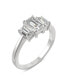 Moissanite Emerald Cut Three Stone Ring 1-1/2 ct. t.w. Diamond Equivalent in 14k White or Yellow Gold