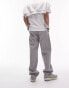 Topman loose chino trousers with elasticated waistband in grey