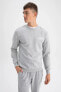 Slim Fit Bisiklet Yaka Baskılı Sweatshirt Z3242az23sp