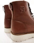 Tommy Hilfiger american warm leather boots in winter cognac