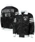 ფოტო #1 პროდუქტის Men's Black Brooklyn Nets The Captain Ii Full-Zip Varsity Jacket