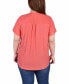 ფოტო #2 პროდუქტის Plus Size Short Sleeve Y-Neck Jacquard Knit Top