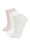Kadın 3'lü Pamuklu Patik Çorap B6056axns