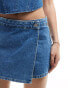 Фото #3 товара Calvin Klein Jeans wrap skort in mid wash