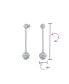 ფოტო #4 პროდუქტის White Crystal Pave Round Double Disco Ball Drop Linear Prom Dangle Earrings For Women.925 Sterling Silver