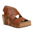 Фото #3 товара Corkys Guilty Pleasure Perforated Studded Wedge Strappy Womens Brown Casual San
