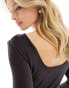 ONLY seamless reversible long sleeve top in black Черный, L - EU 40 - фото #4