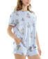 Фото #9 товара Women's 2-Pc. Printed Short Pajamas Set
