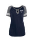 ფოტო #1 პროდუქტის Women's Navy Dallas Cowboys Team Logo Lace-Up Raglan T-shirt