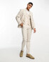 ASOS DESIGN skinny linen mix suit trouser in stone