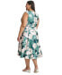 Фото #2 товара Plus Size Floral Jewel-Neck Sleeveless Dress