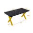 Фото #10 товара 70.87" Modern Square Dining Table With Printed Marble Tabletop+ X-Shaped Table Leg