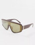 Фото #4 товара Jeepers Peepers shield sunglasses in brown