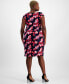 Фото #3 товара Plus Size Printed Cap-Sleeve Sheath Dress