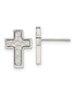 ფოტო #1 პროდუქტის Stainless Steel Brushed Polished and Textured Cross Earrings