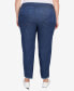 ფოტო #2 პროდუქტის Plus Size Denim-Like Twill Ankle Pants