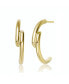 Фото #1 товара 14K Gold Plated Open Half Hoop Earrings