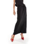 Pieces tailored maxi skirt co-ord with front split in black