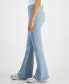 Фото #3 товара Juniors' High-Rise Wide-Leg Seamed Jeans