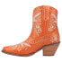 Dingo Primrose Embroidered Floral Snip Toe Cowboy Booties Womens Orange Casual B