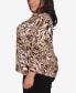 ფოტო #4 პროდუქტის Plus Size Rue Rivoli Women's Brushstroke Textured Button Front Top