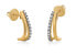 Delicate yellow gold earrings with zircons 14/177.882/17ZIR