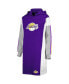 Фото #3 товара Women's Purple, White Los Angeles Lakers Bootleg Long Sleeve Hoodie T-shirt Dress