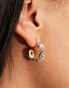 Accessorize pave jewel hoop earrings in gold