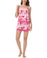 Фото #5 товара Women's Printed Lace Babydoll Tank with the Shorts 2 Pc. Pajama Set