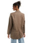 Фото #4 товара ONLY linen mix oversized blazer in washed brown