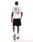 River Island orange back print t-shirt in white