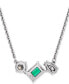Rhodium-Plated Mixed Crystal Pendant Necklace, 15" + 2-3/4" extender