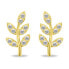 Decent long gold-plated earrings with zircons EA857Y