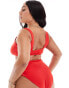 Фото #4 товара ASOS DESIGN Maya Curve square neck bikini top in red