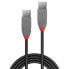 Фото #5 товара Lindy 5m USB 2.0 Type A to A Cable, Anthra Line, 5 m, USB A, USB A, USB 2.0, 480 Mbit/s, Black