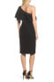 Фото #3 товара Tadashi Shoji 153462 Women's Pintuck One-Shoulder Dress Black Petite Sz. PL