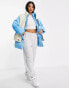 ASOS DESIGN Petite puffer jacket with detachable borg gilet in blue and cream