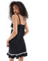 Фото #2 товара ASOS DESIGN poplin cami with contrast lace trim in black co ord