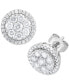 ფოტო #3 პროდუქტის Diamond Halo Cluster Stud Earrings (1 ct. t.w.) in 14k White Gold