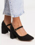 Фото #2 товара ASOS DESIGN Selene mary jane mid block heeled shoes in black