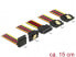 Delock 60147 - 0.15 m - SATA 15-pin - 4 x SATA 15-pin - Male/Female - Black,Orange,Red,Yellow - Straight