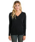 Фото #1 товара Women's 100% Pure Cashmere Long Sleeve Ava V Neck Pullover Sweater