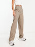 JJXX Mary high waisted tailored trousers in mushroom