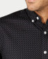 Фото #2 товара Men's Micro Dot Print Stretch Cotton Shirt, Created for Macy's