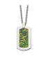 Фото #1 товара Chisel printed Green Camo Under Rubber Dog Tag Cable Chain Necklace