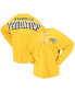 ფოტო #1 პროდუქტის Women's Gold Nashville Predators Spirit Lace-Up V-Neck Long Sleeve Jersey T-shirt
