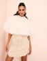 ASOS LUXE faux feather cape embellished mini dress in blush pink Hauchzartes Rosa, 34 - фото #1