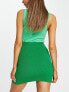 Фото #2 товара Missyempire knitted rib high waist mini skirt co-ord in green