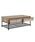 Brantley Coffee Table in Oak & Sandy Black Finish