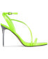 Фото #8 товара Women's Zayn Lucite Heel Asymmetrical Strap Dress Sandals